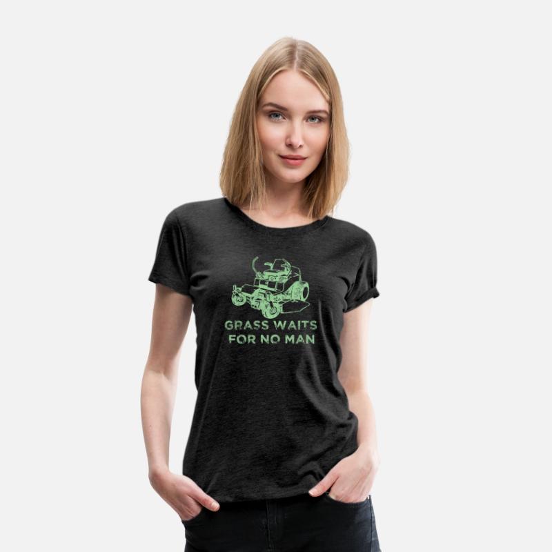 Grass Waits For No Man Funny Mens Grass Cutting