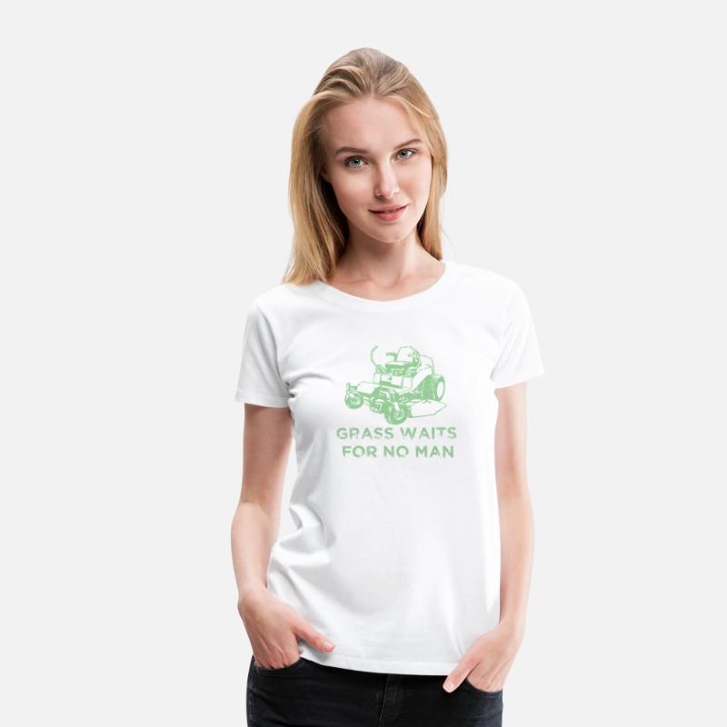 Grass Waits For No Man Funny Mens Grass Cutting
