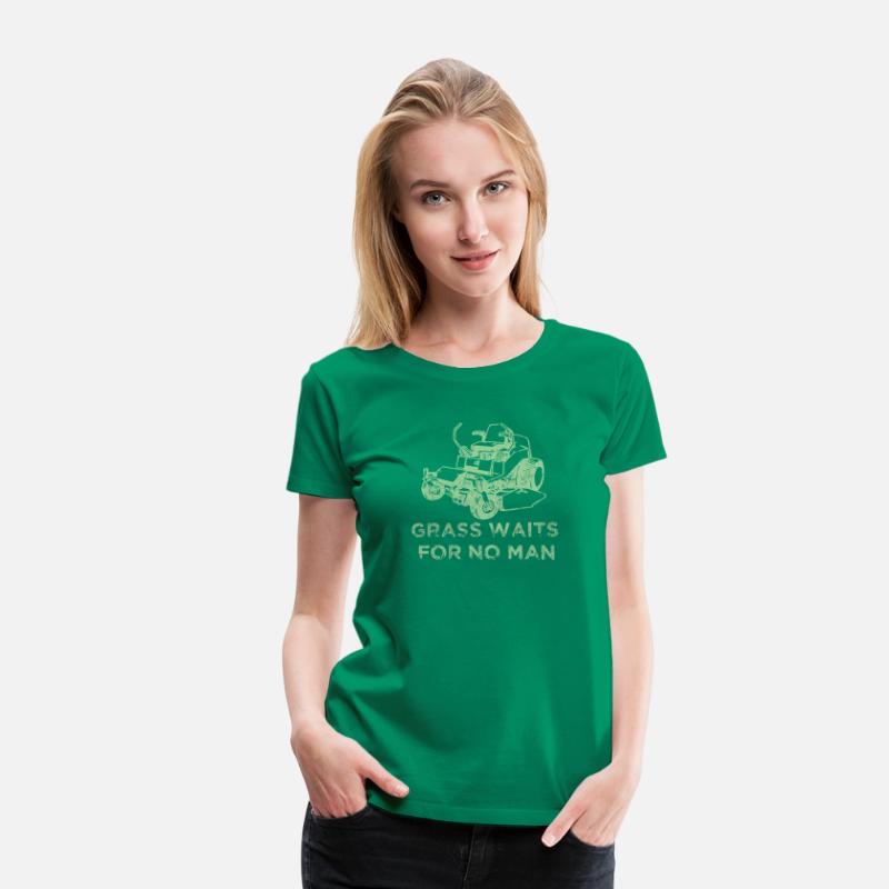 Grass Waits For No Man Funny Mens Grass Cutting