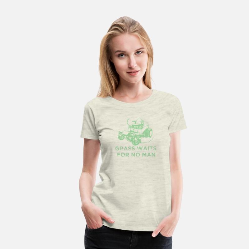 Grass Waits For No Man Funny Mens Grass Cutting