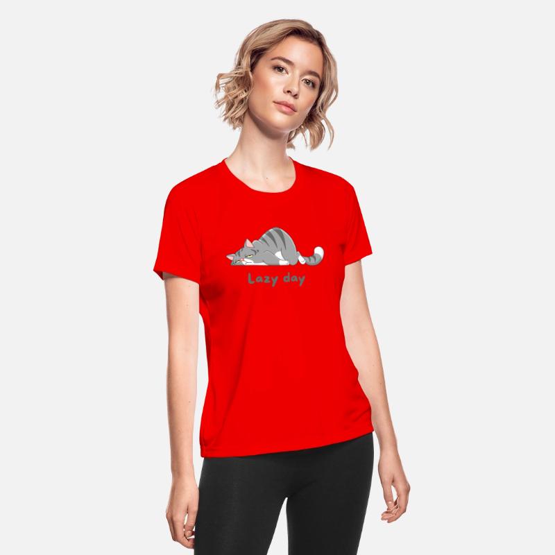 Gray Cat Cartoon with lazy day design