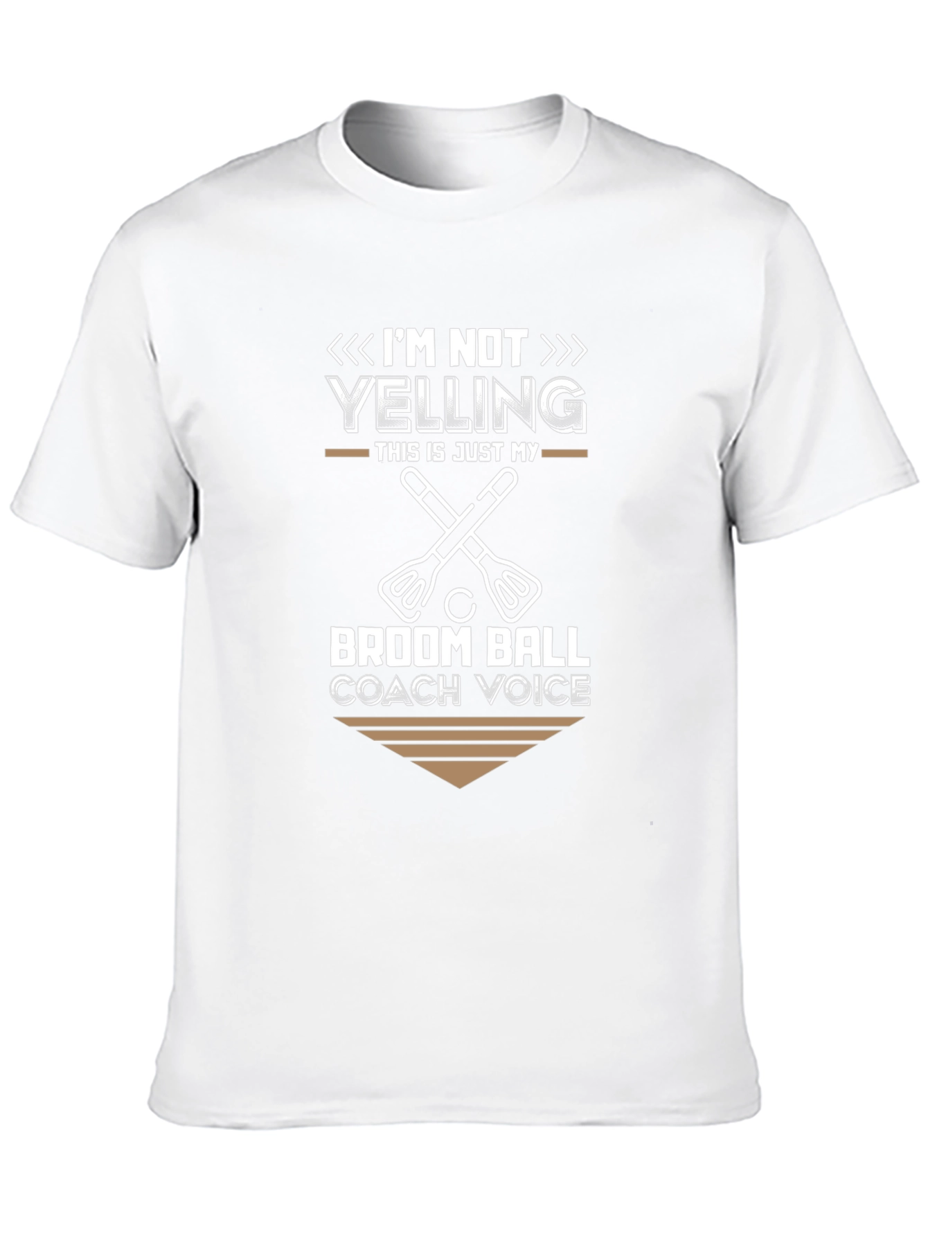 Broom Ball Coach T-Shirt - Im Not Yelling