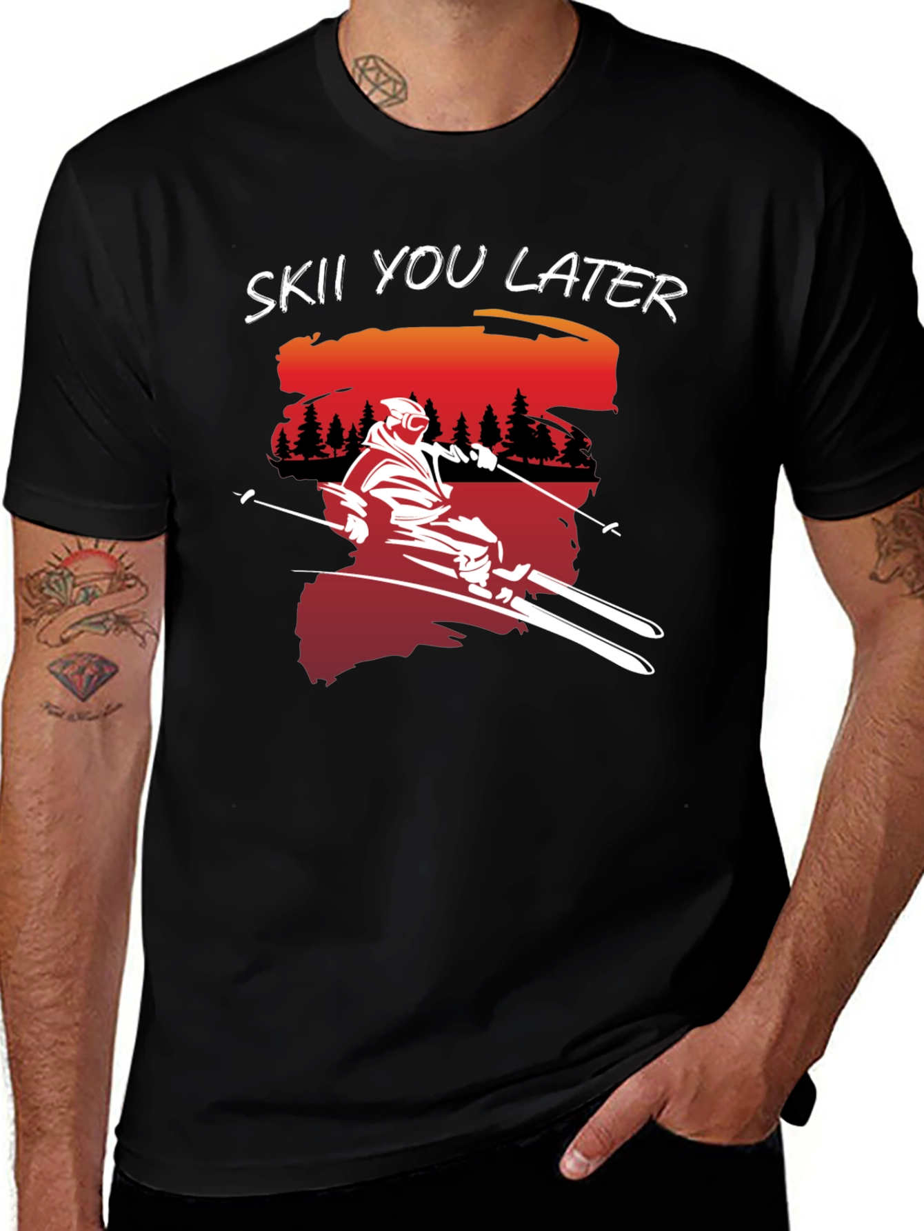 Ski You Later Graphic Tee - Black