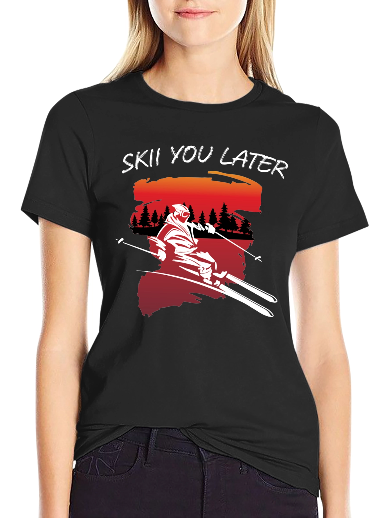 Ski You Later Graphic Tee - Black