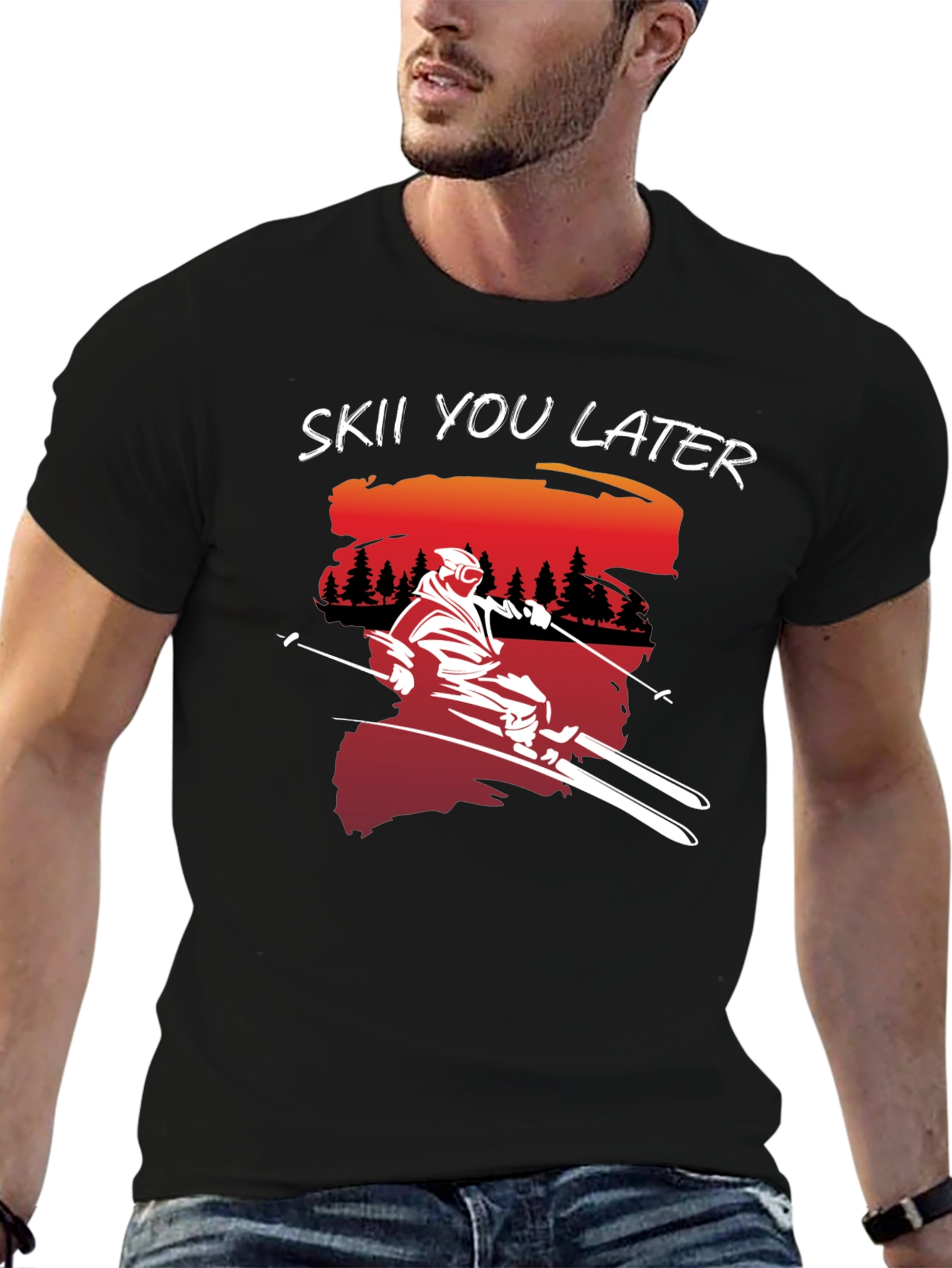 Ski You Later Graphic Tee - Black