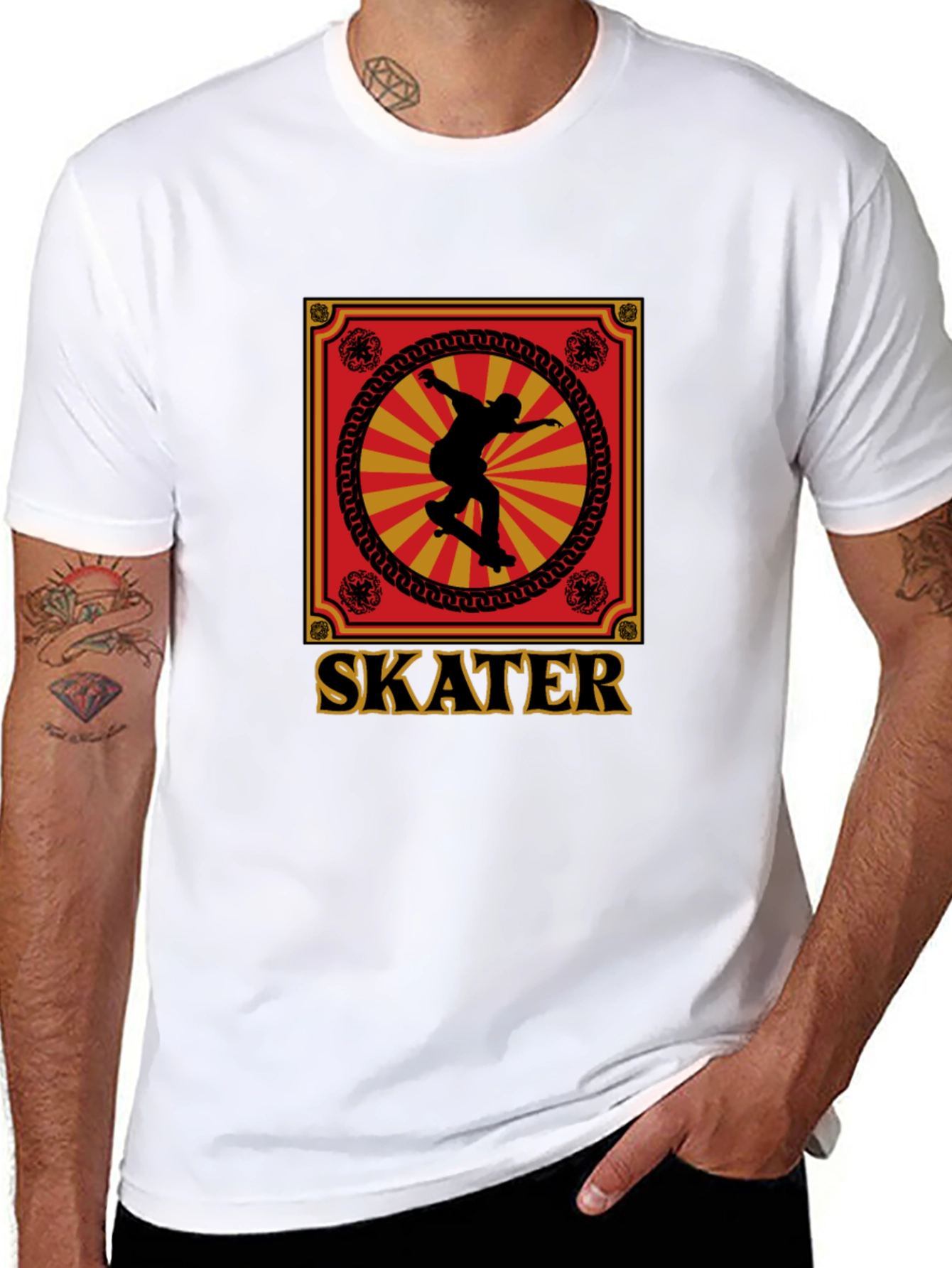 Skater Graphic Tee - Retro Design Soft Cotton
