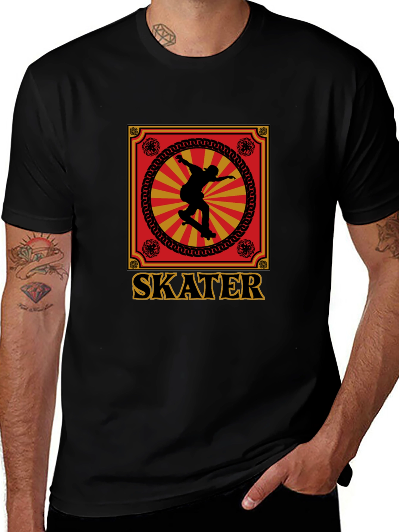 Skater Graphic Tee - Retro Design Soft Cotton
