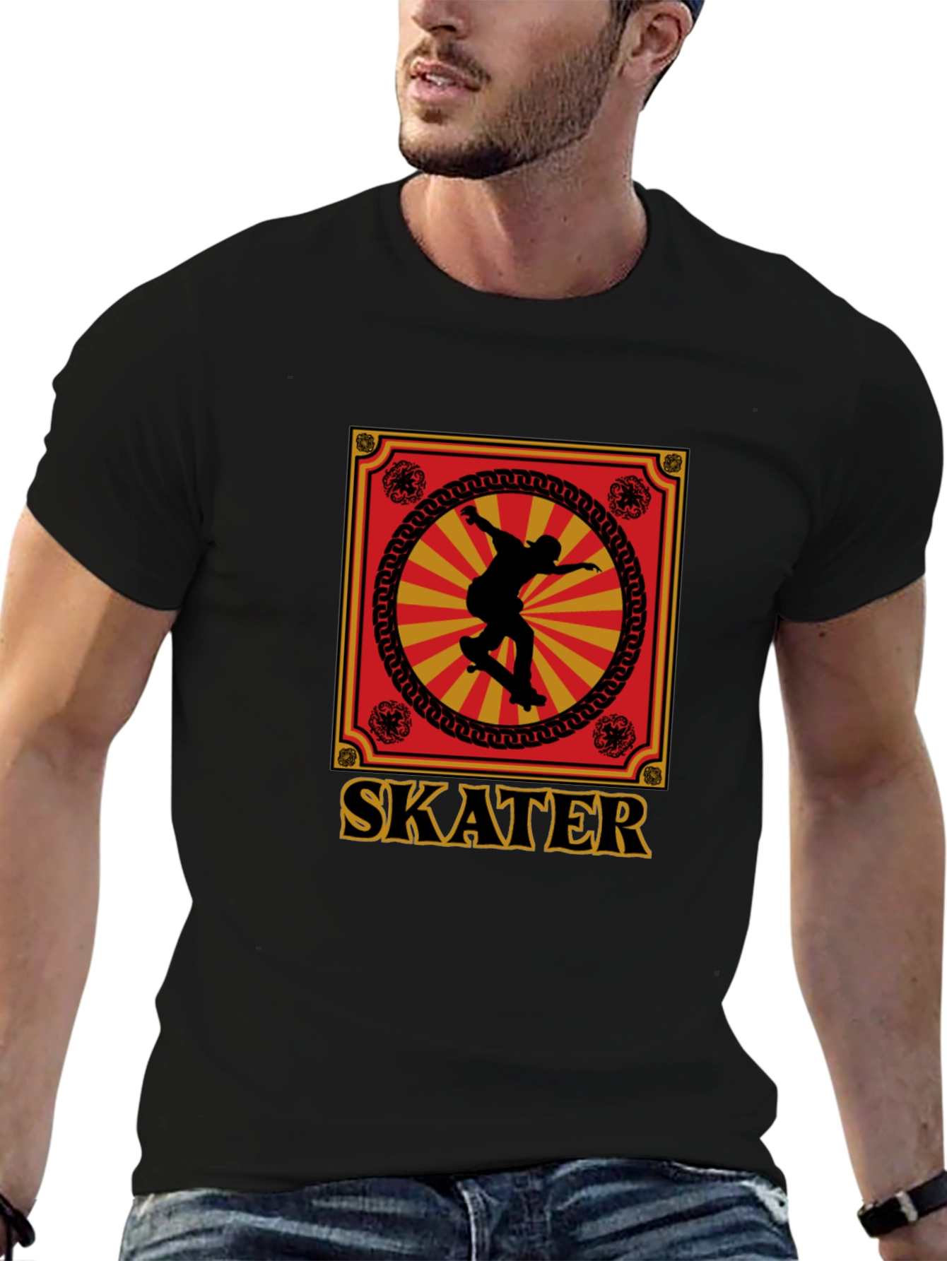 Skater Graphic Tee - Retro Design Soft Cotton