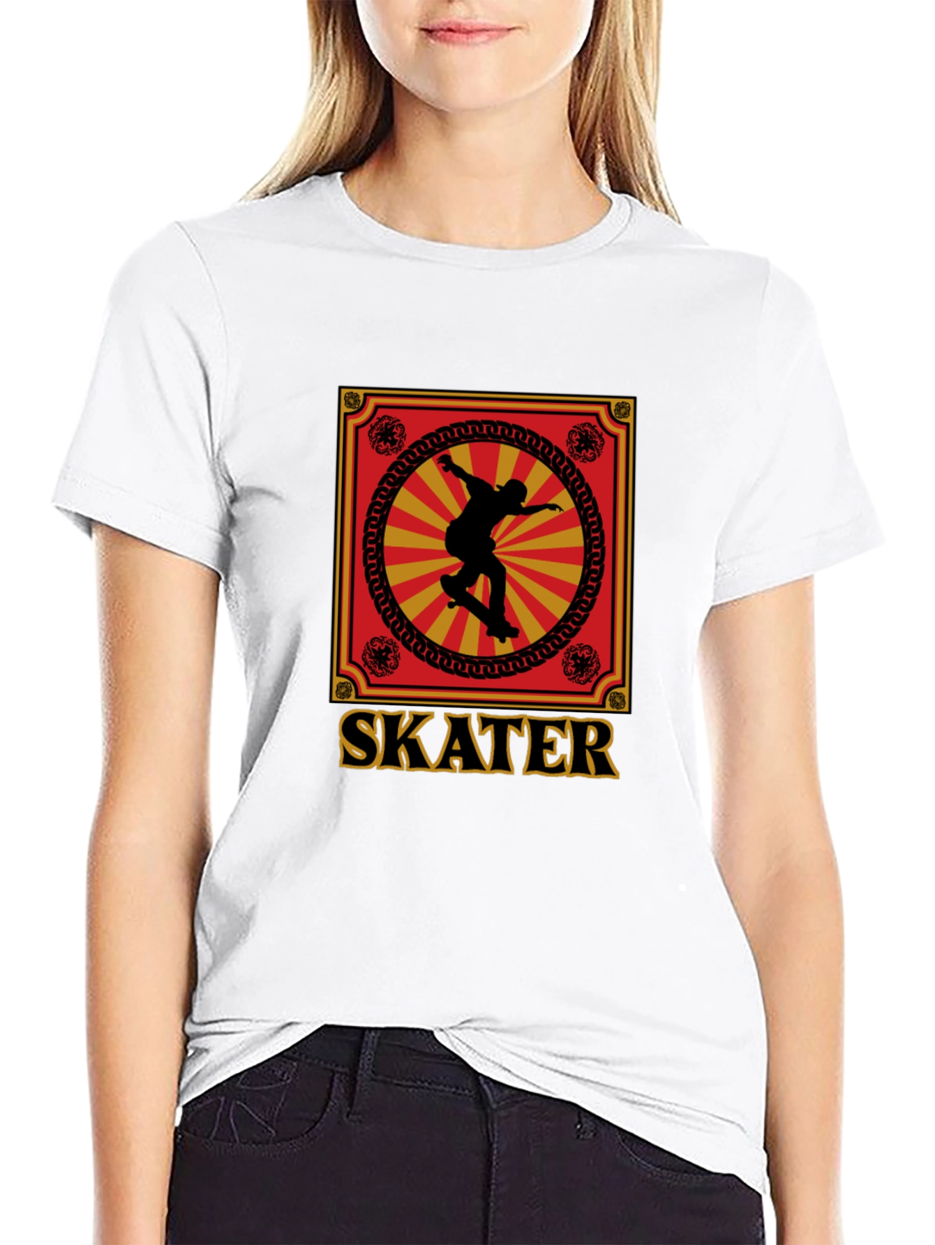Skater Graphic Tee - Retro Design Soft Cotton