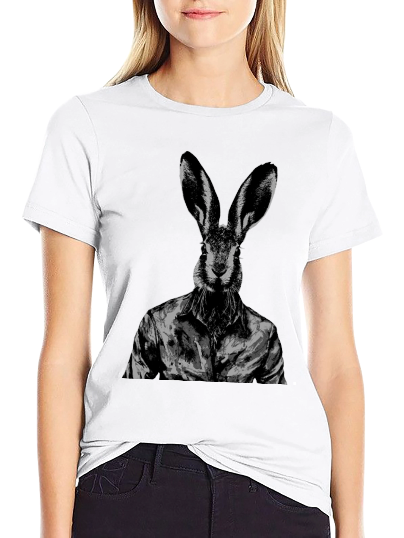 Hare in Shirt Black T-Shirt