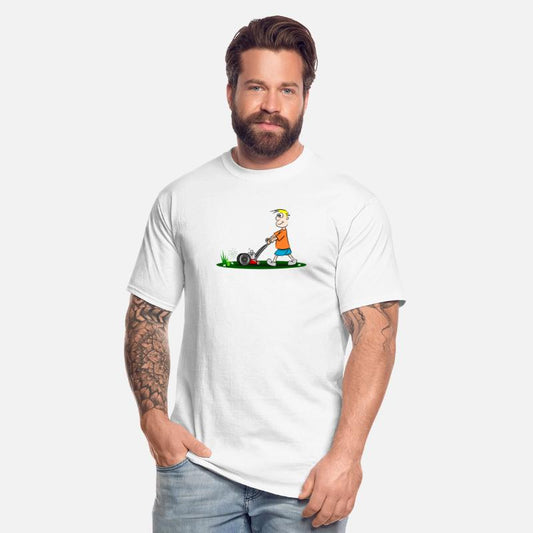 guy cutting grass