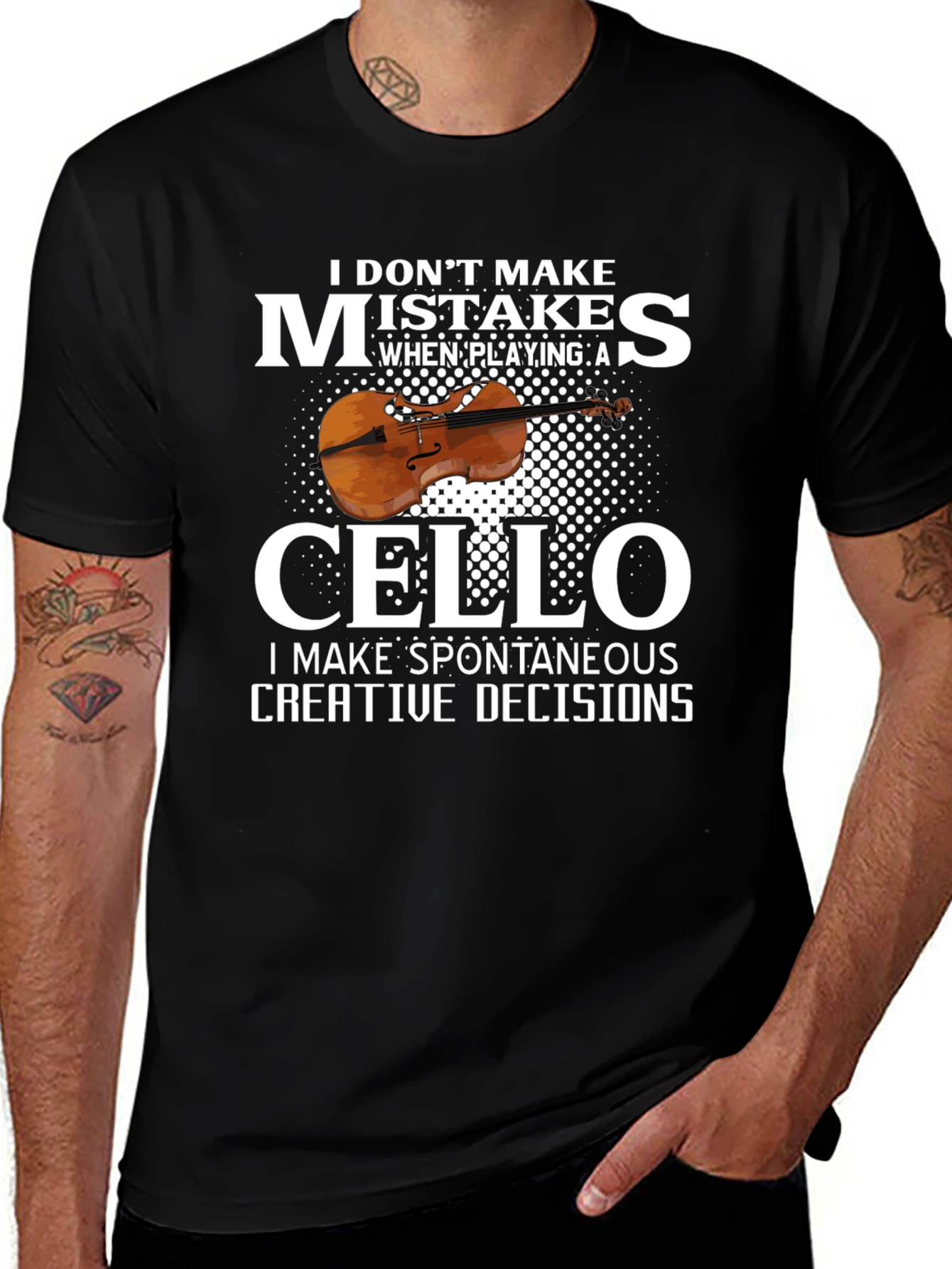 Cello Player Graphic T-Shirt - Spontaneous Creative Decisions