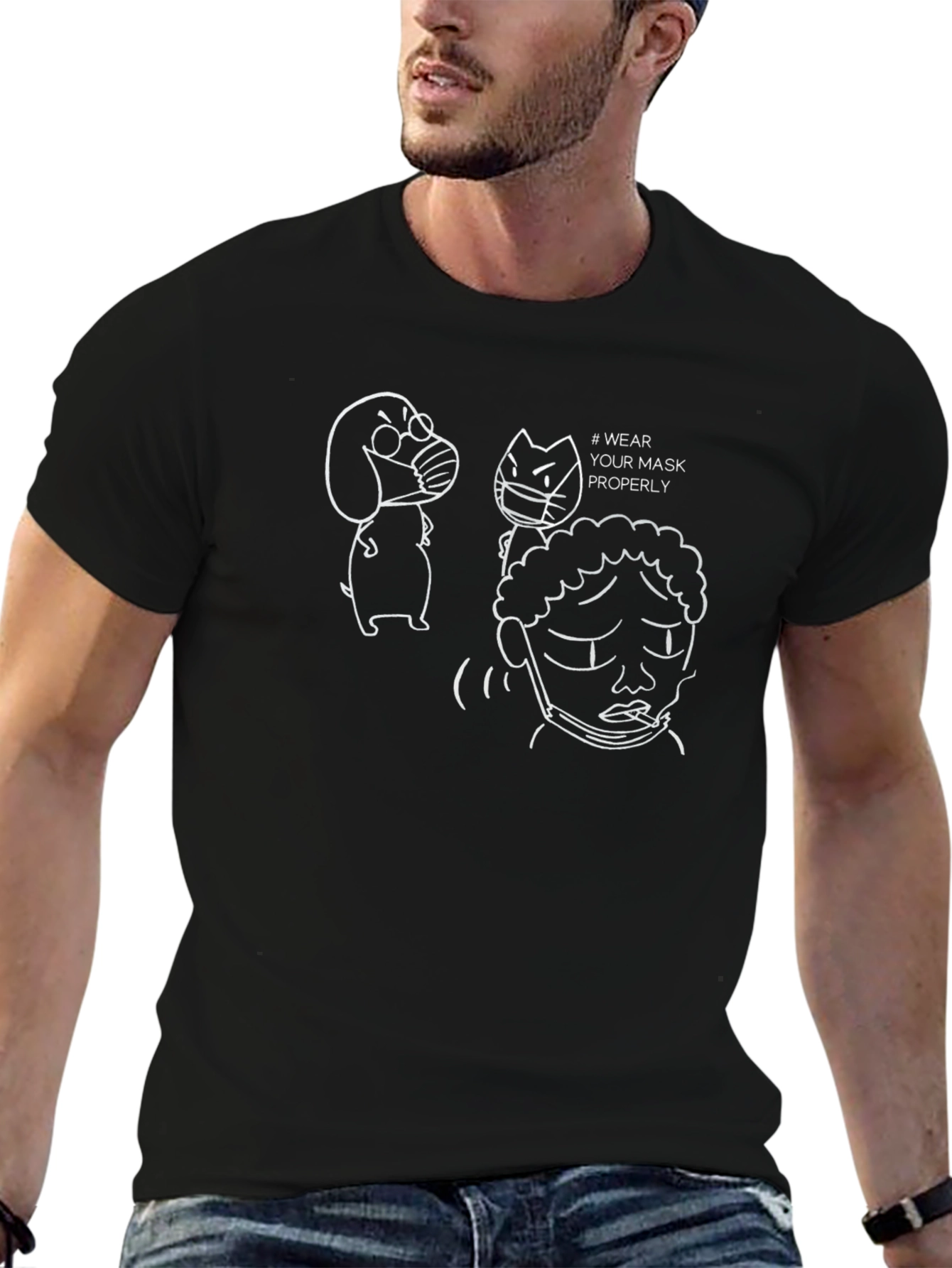 Wear Mask Properly Graphic Tee