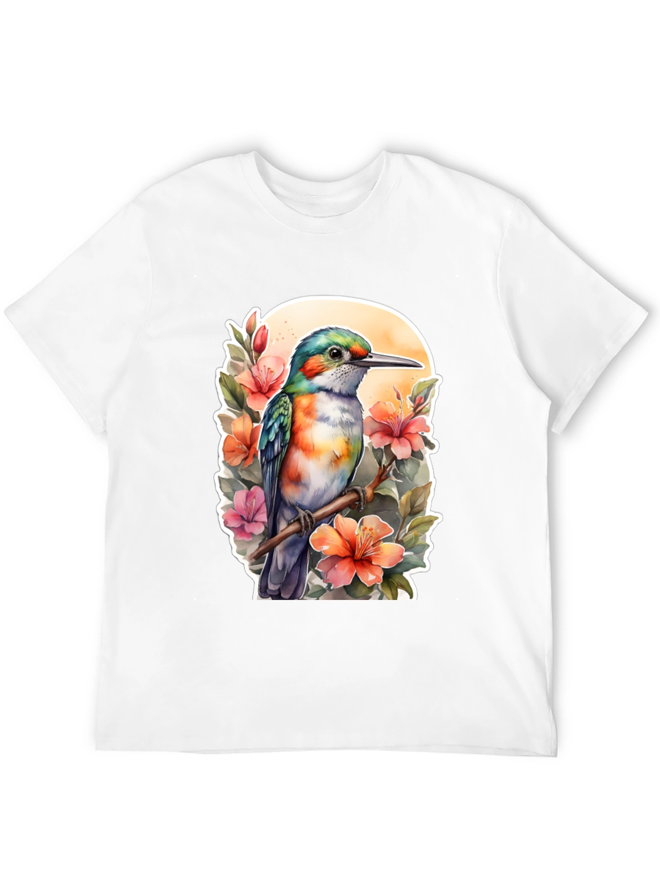Hummingbird Floral Graphic Tee - Nature Lovers Shirt