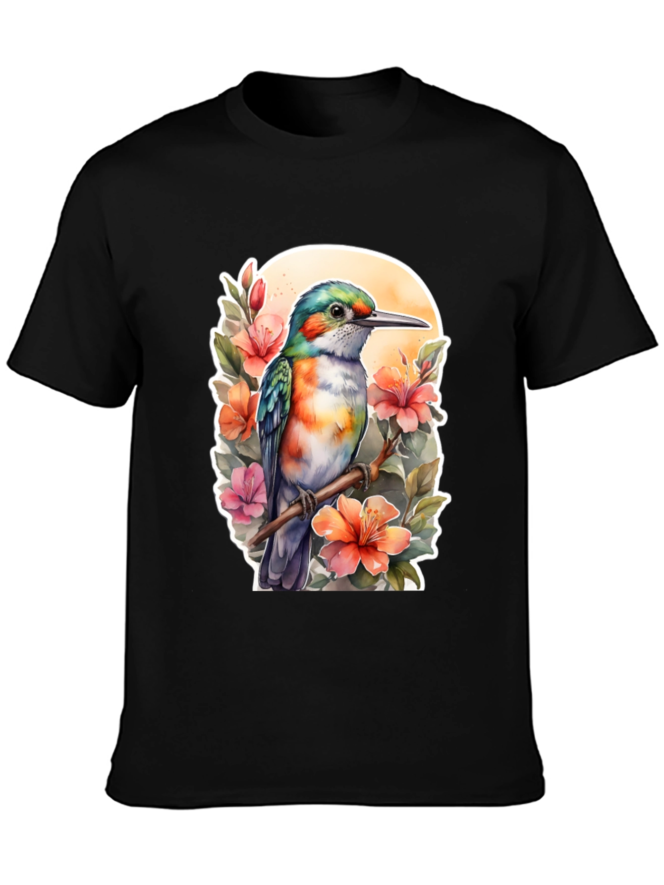 Hummingbird Floral Graphic Tee - Nature Lovers Shirt