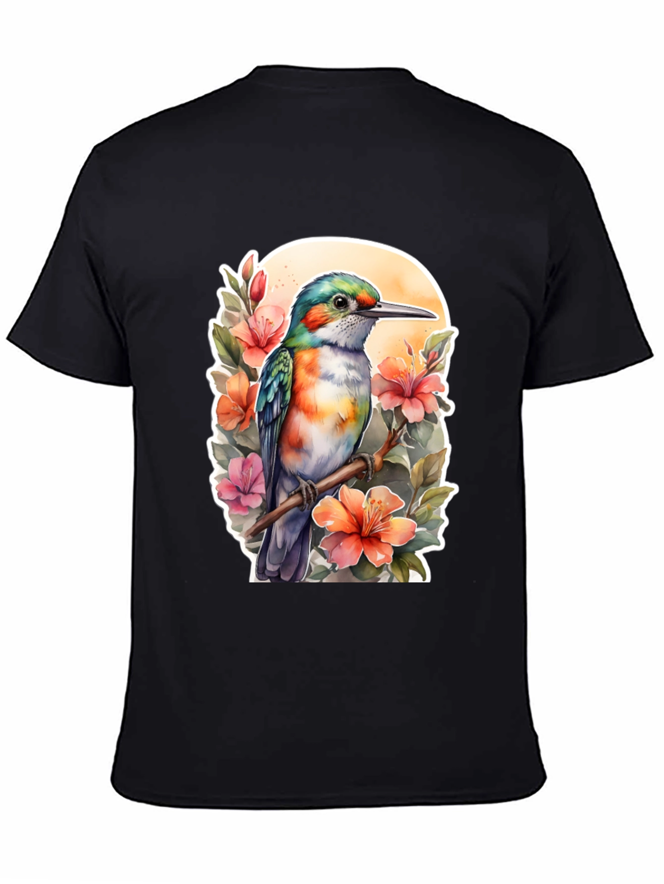 Hummingbird Floral Graphic Tee - Nature Lovers Shirt