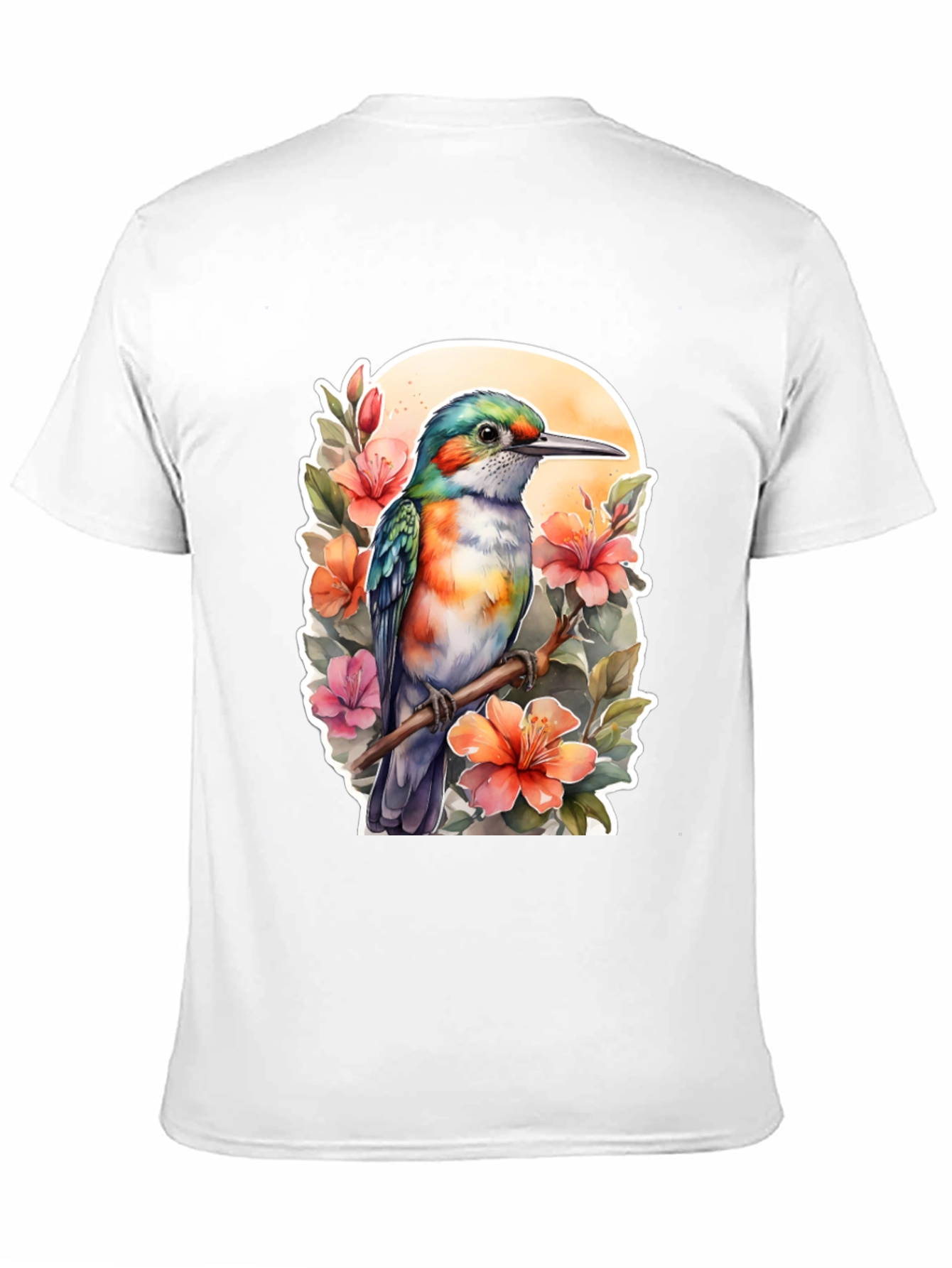 Hummingbird Floral Graphic Tee - Nature Lovers Shirt
