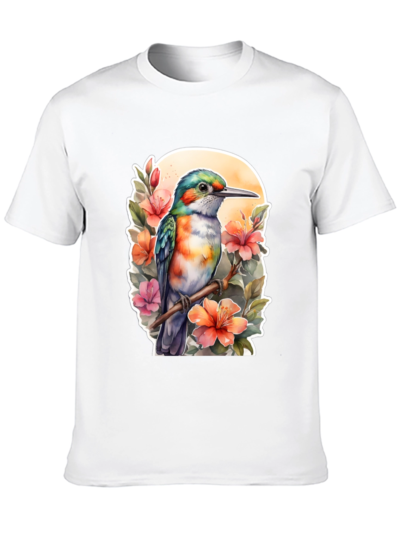 Hummingbird Floral Graphic Tee - Nature Lovers Shirt