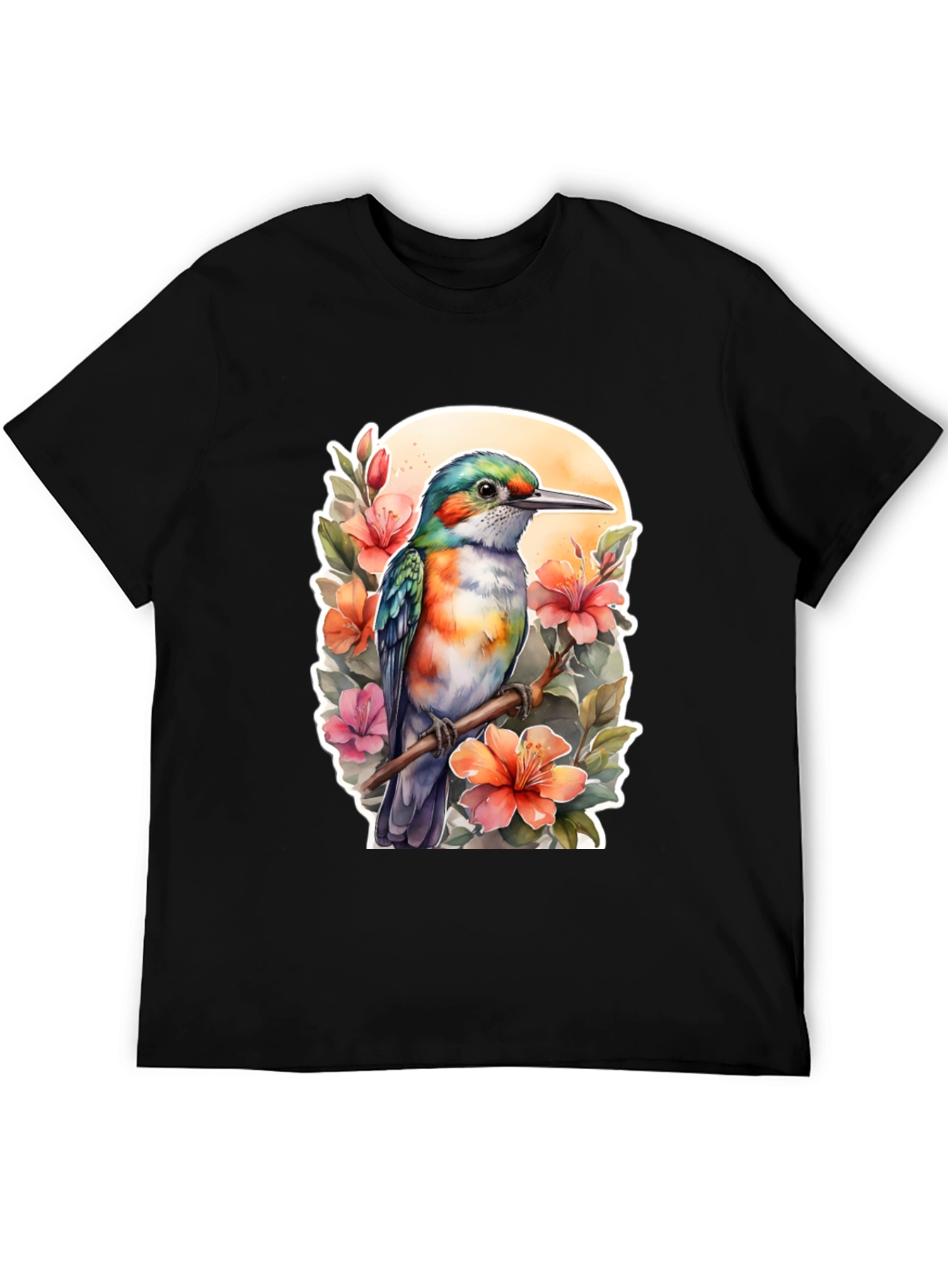 Hummingbird Floral Graphic Tee - Nature Lovers Shirt