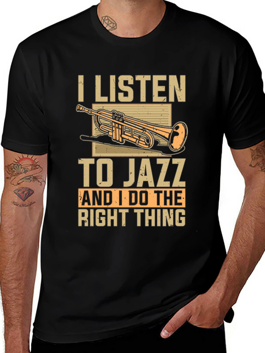 I Listen To Jazz Graphic T-Shirt
