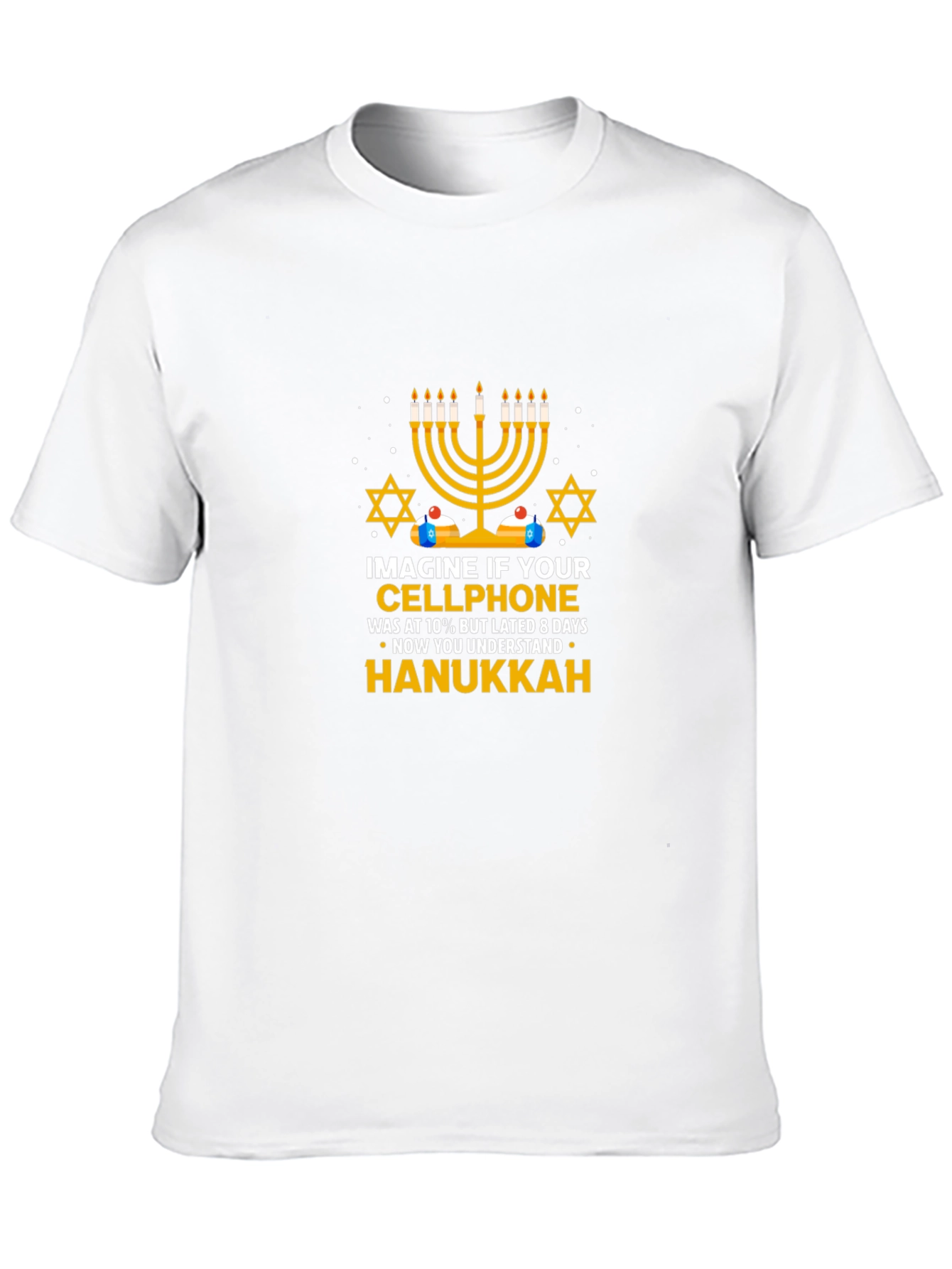 Hanukkah Cellphone T-Shirt - Holiday Novelty Tee