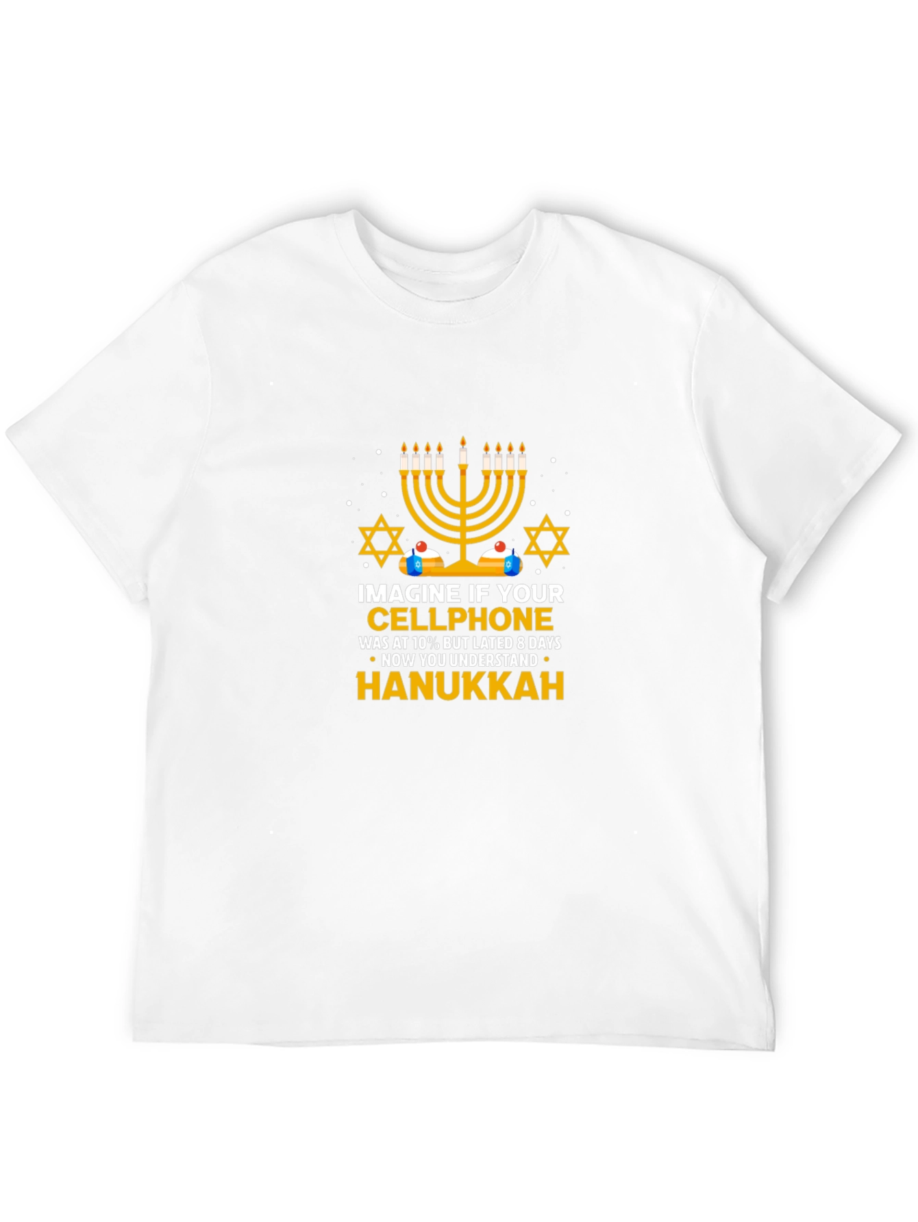 Hanukkah Cellphone T-Shirt - Holiday Novelty Tee