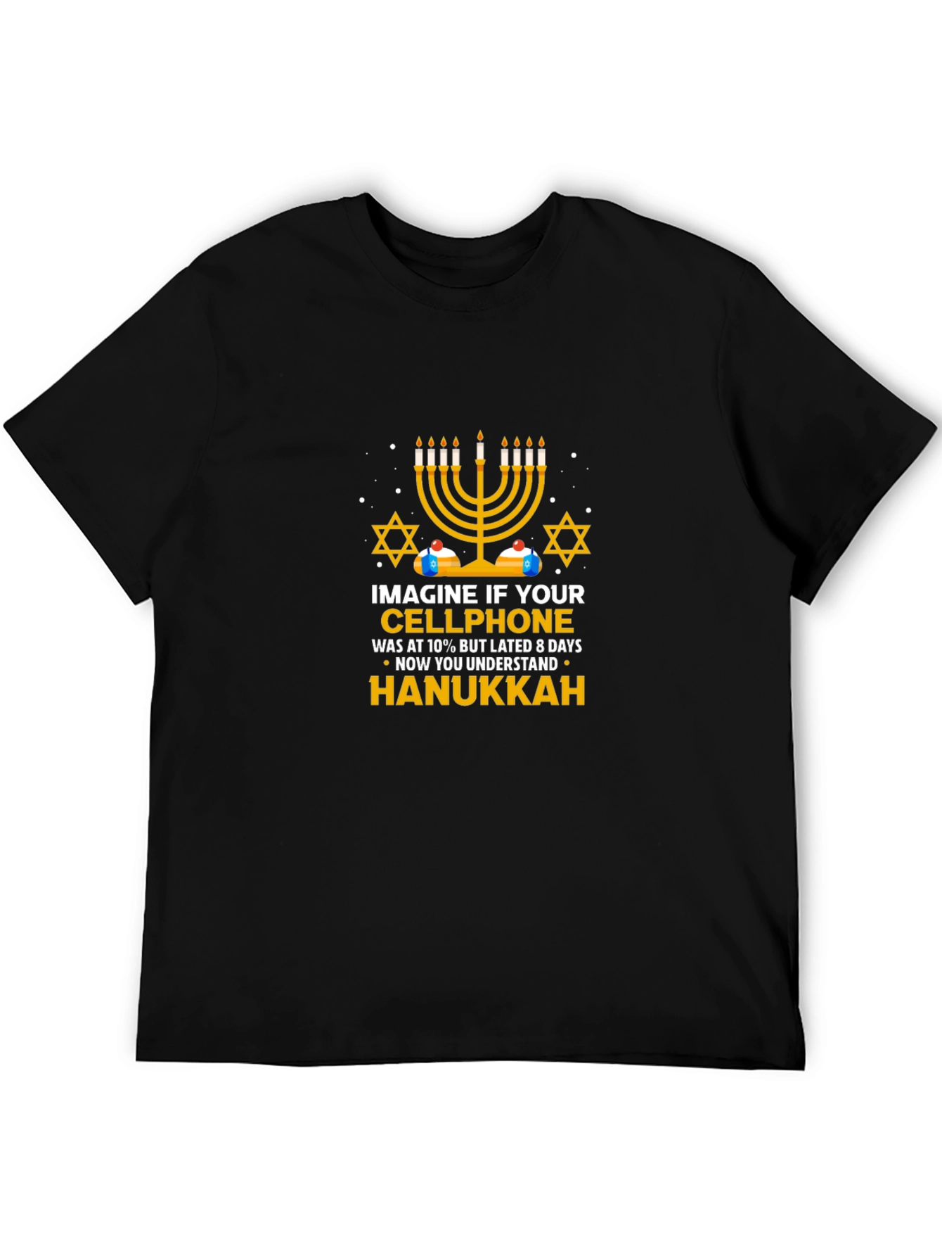 Hanukkah Cellphone T-Shirt - Holiday Novelty Tee