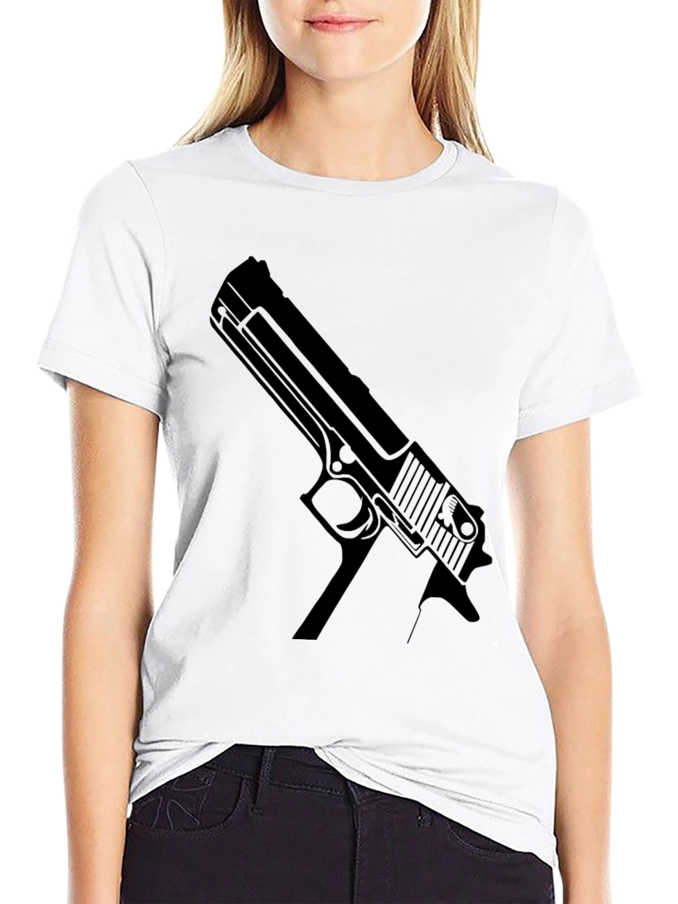 Black Desert Eagle Graphic Tee - Bold Statement T-Shirt