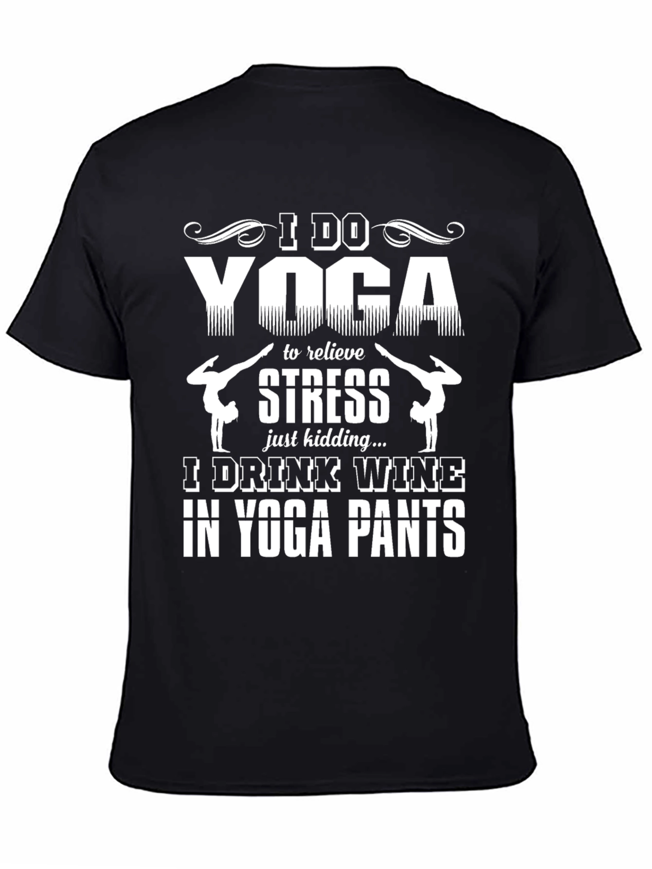 Funny Yoga & Wine Graphic T-Shirt