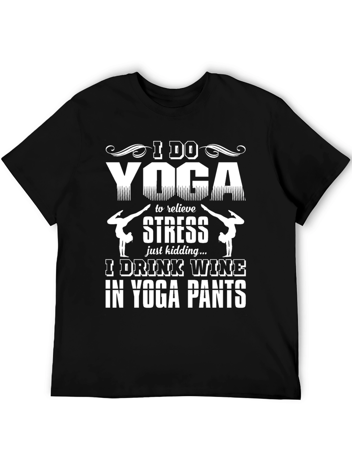 Funny Yoga & Wine Graphic T-Shirt