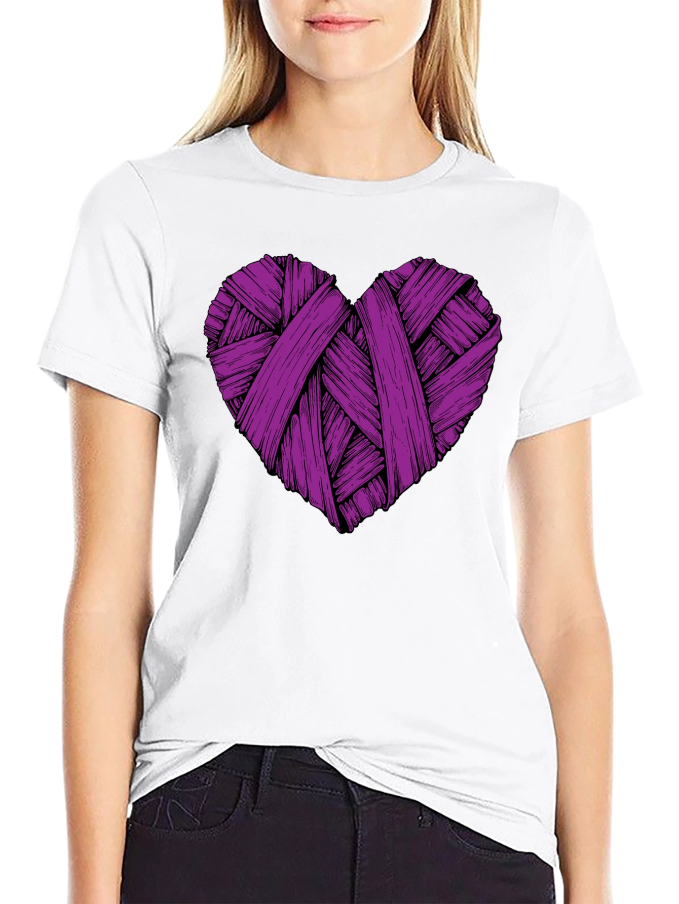 Heart String Graphic Tee - Stylish Casual Wear