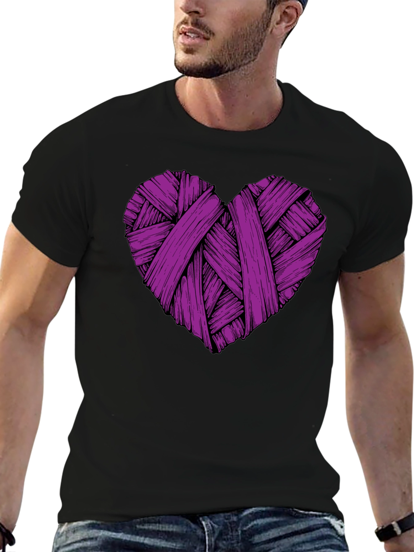 Heart String Graphic Tee - Stylish Casual Wear