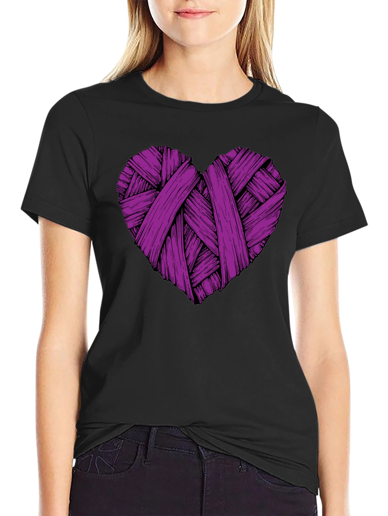 Heart String Graphic Tee - Stylish Casual Wear