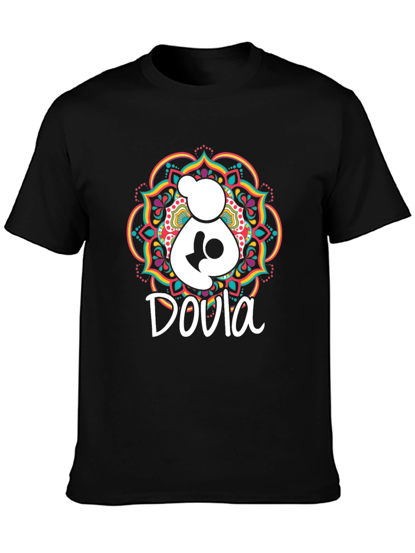 Doula Support Graphic Tee - Black Cotton T-Shirt