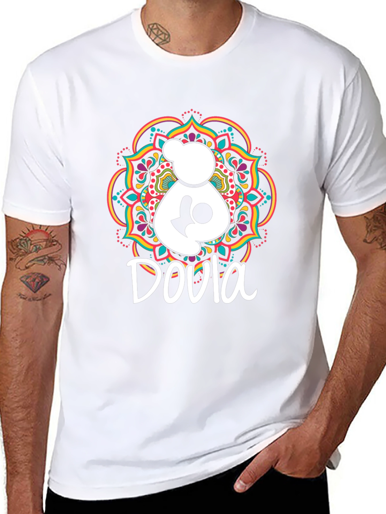 Doula Support Graphic Tee - Black Cotton T-Shirt