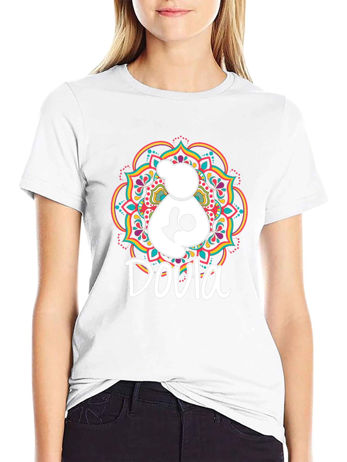 Doula Support Graphic Tee - Black Cotton T-Shirt