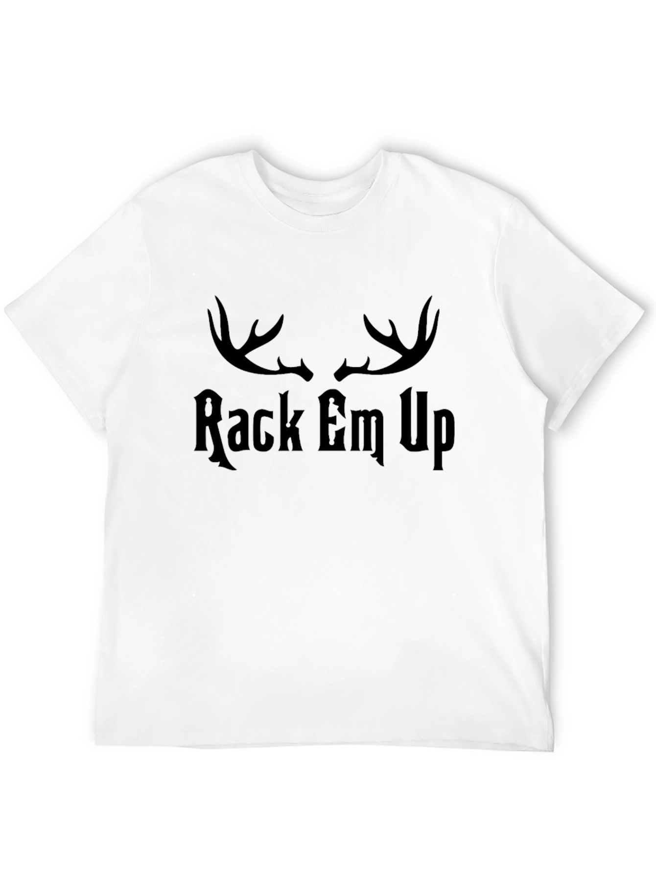 Rack Em Up Deer Antler Graphic Tee - Black