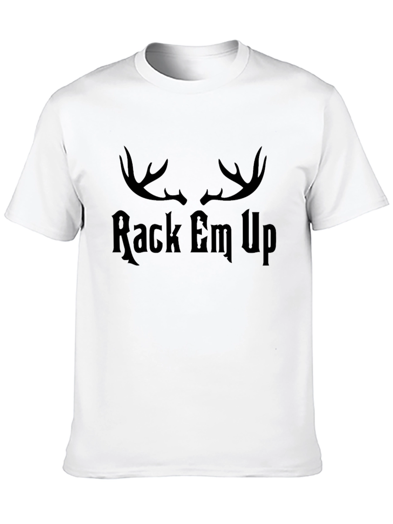 Rack Em Up Deer Antler Graphic Tee - Black