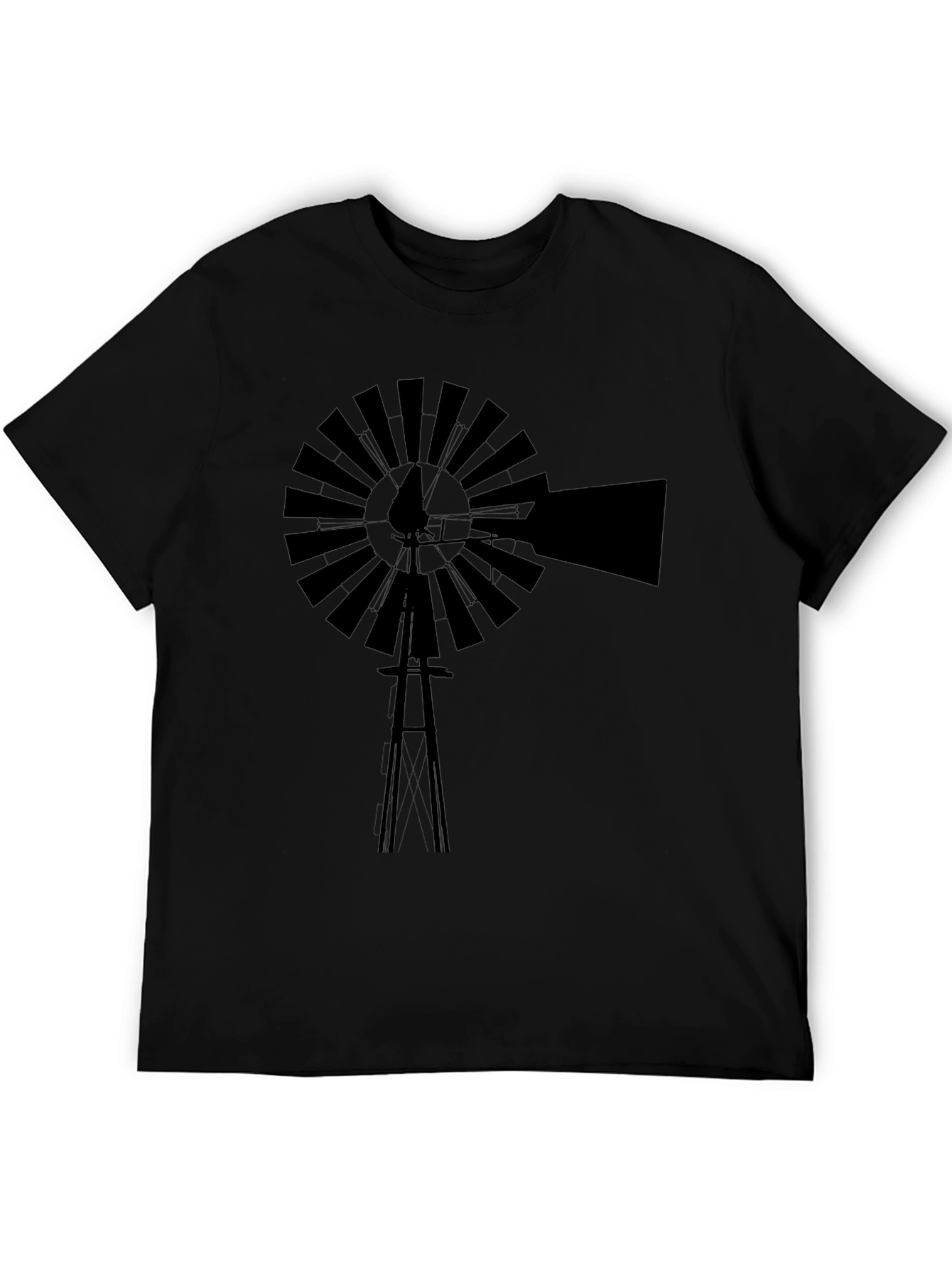Black Windmill Graphic Tee - Stylish & Comfortable