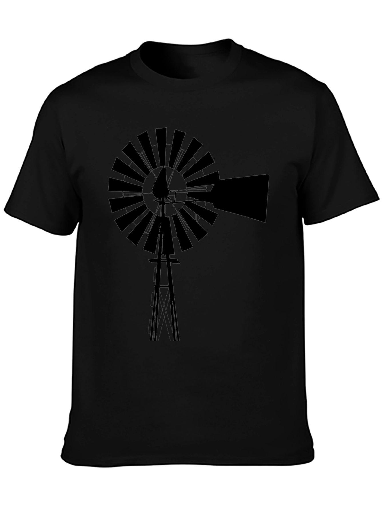 Black Windmill Graphic Tee - Stylish & Comfortable