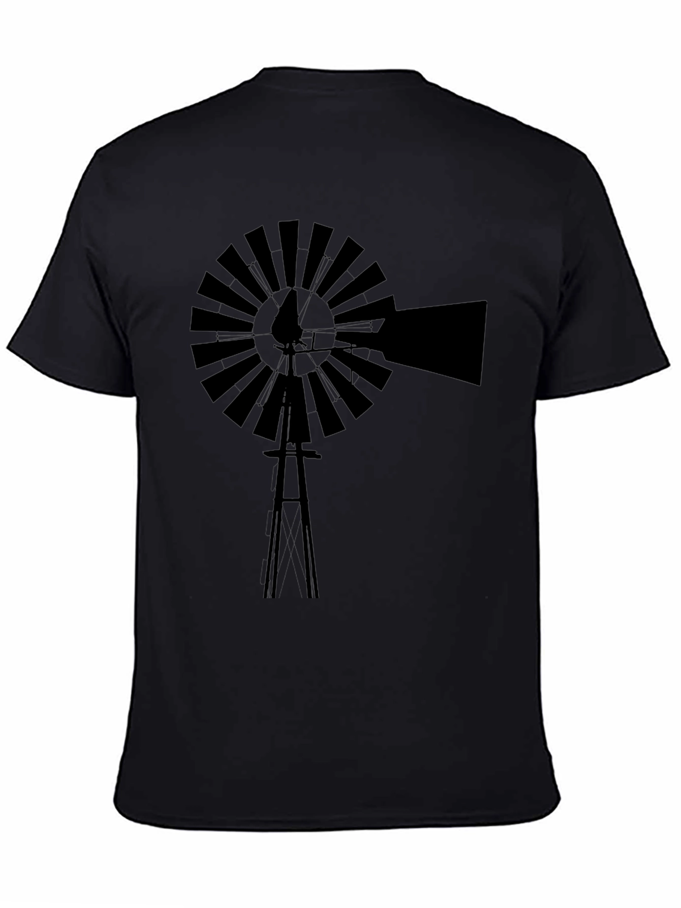 Black Windmill Graphic Tee - Stylish & Comfortable
