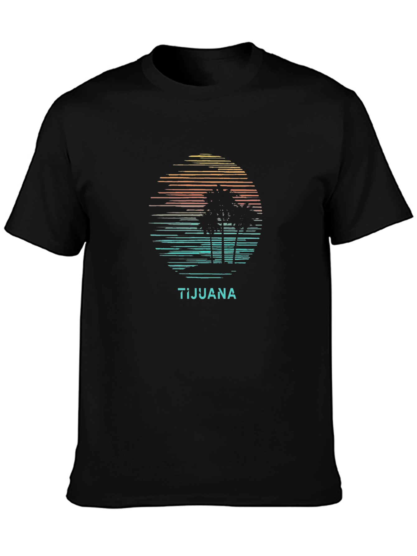 Tijuana Sunset Palm Tree Graphic Tee