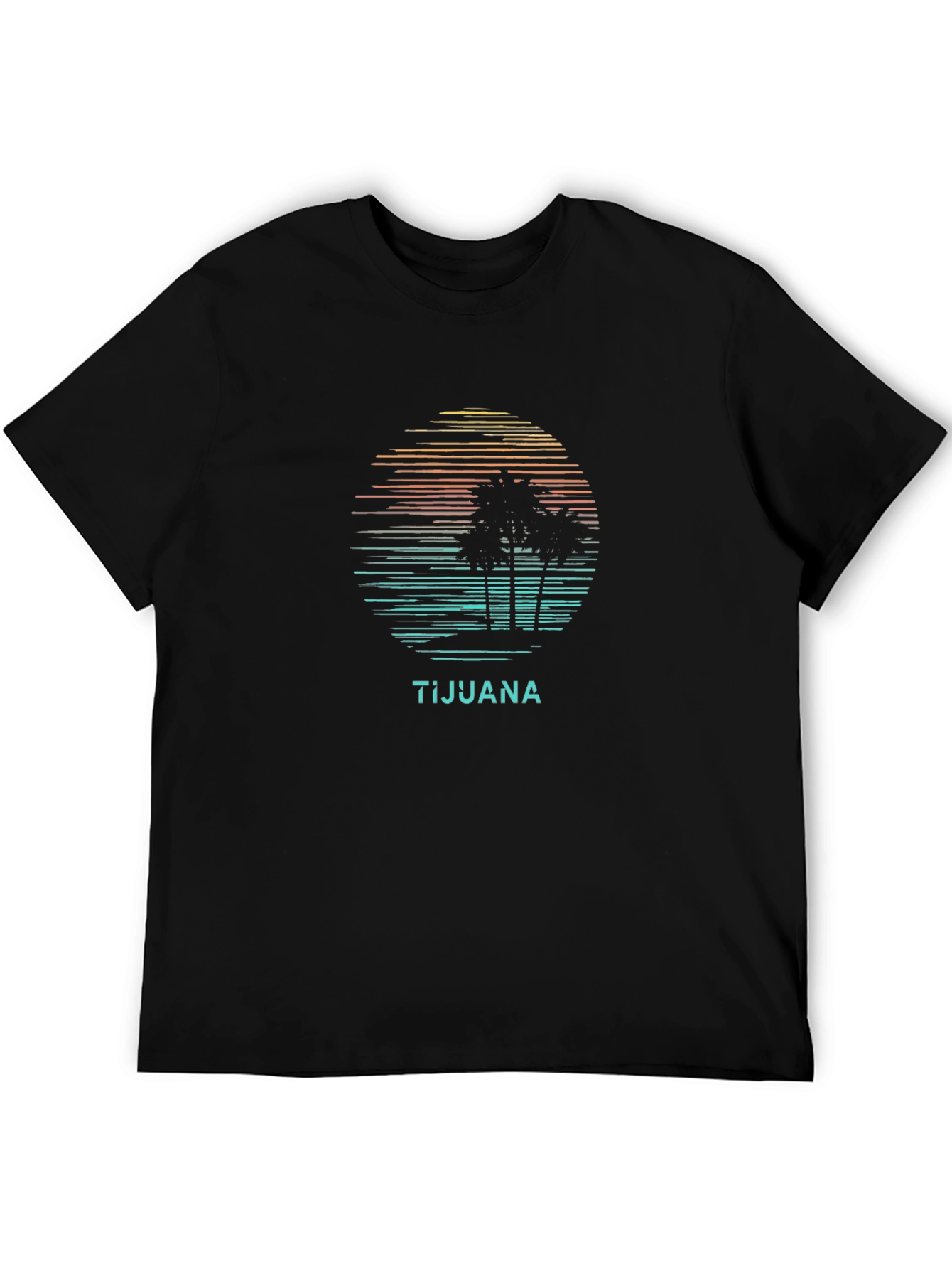 Tijuana Sunset Palm Tree Graphic Tee