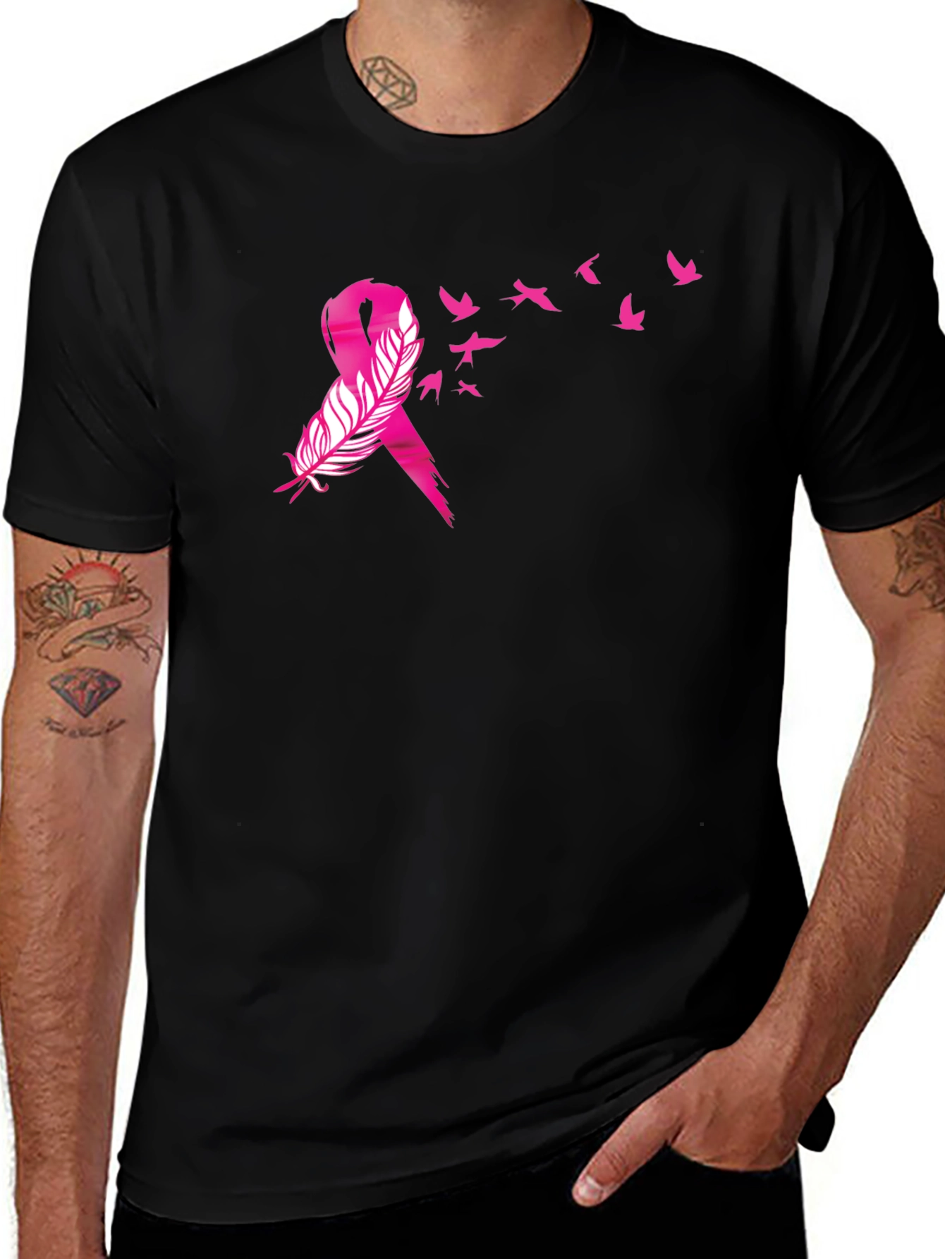 Breast Cancer Awareness Ribbon Bird T-Shirt