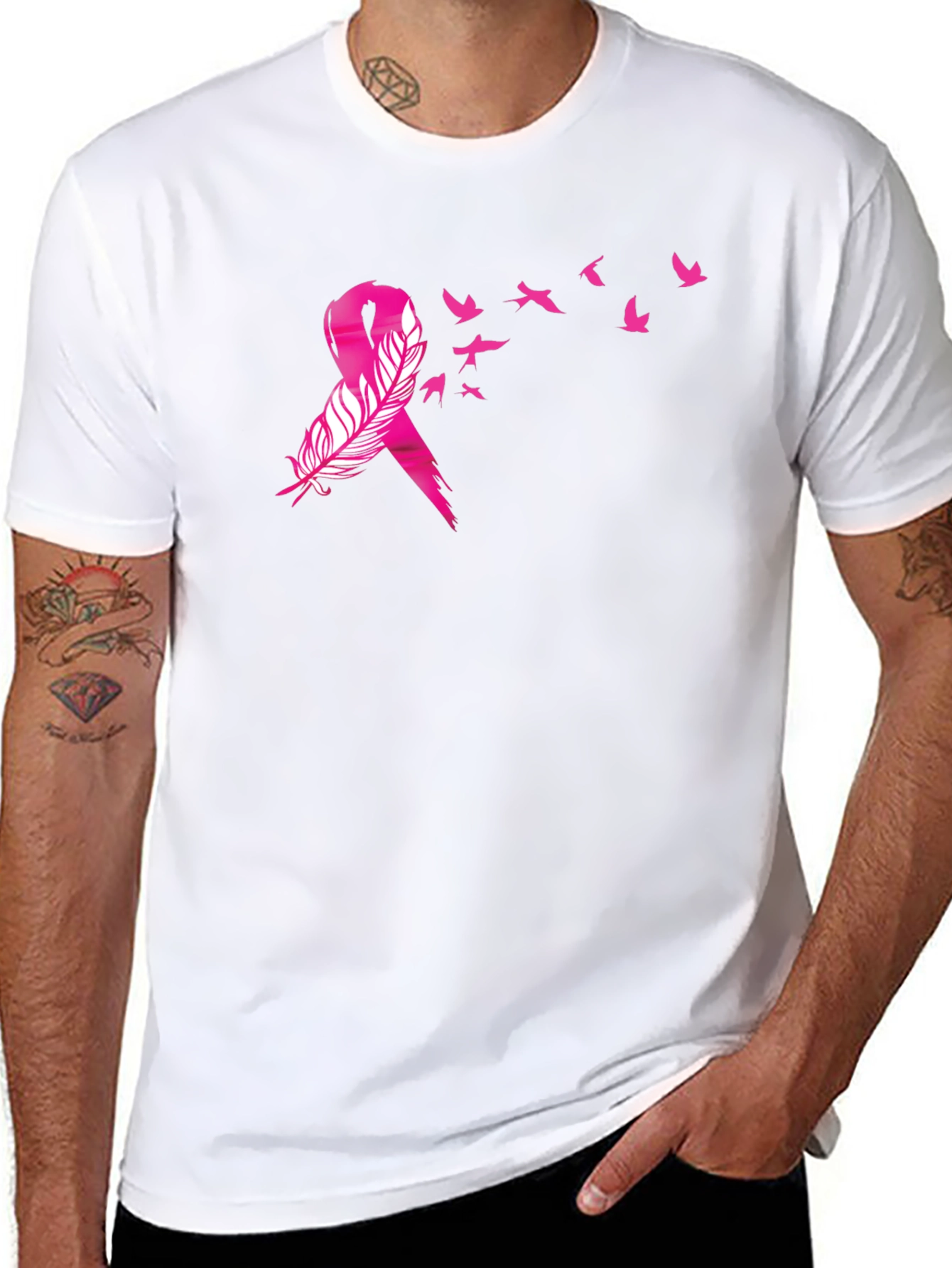 Breast Cancer Awareness Ribbon Bird T-Shirt