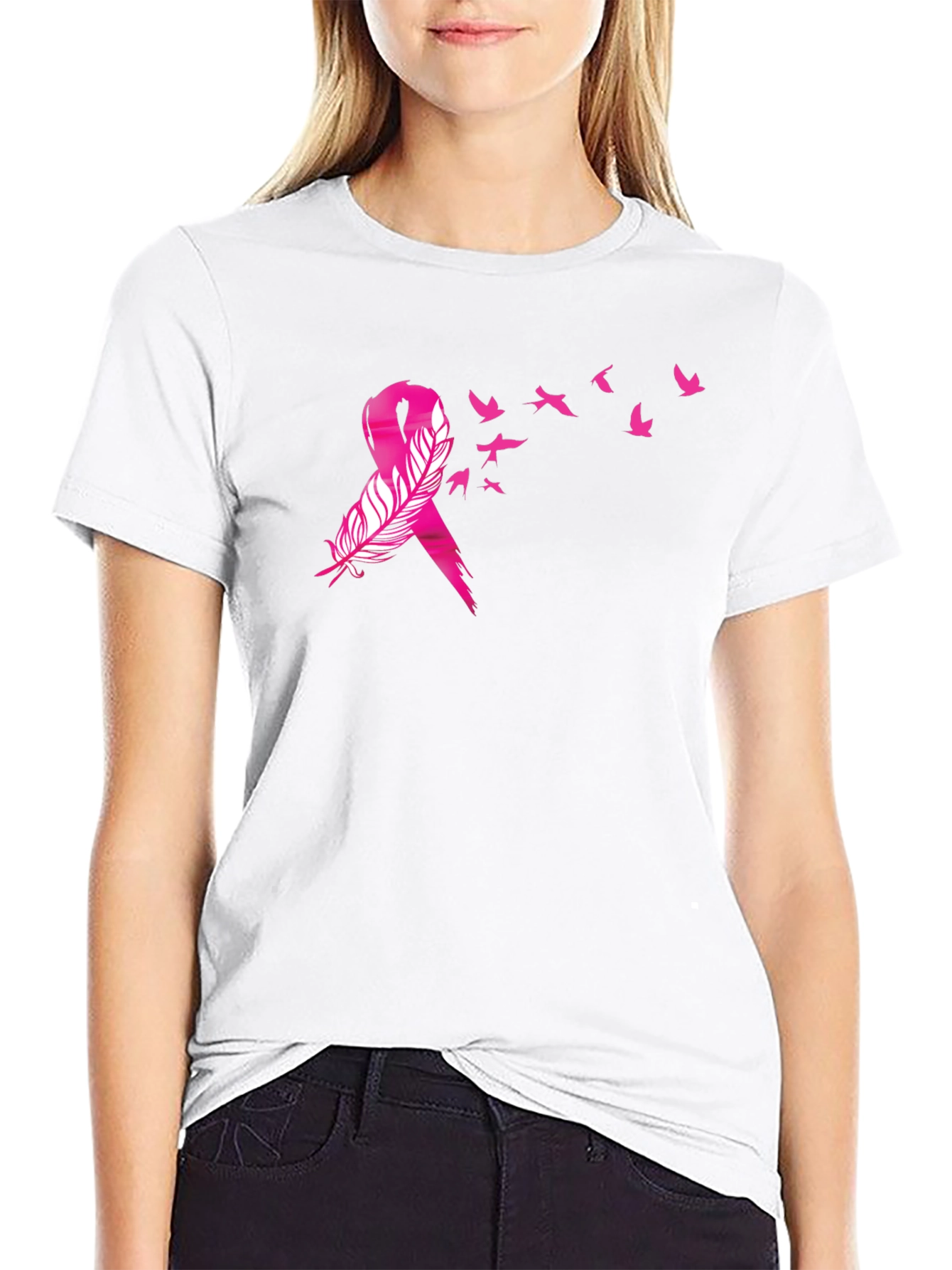 Breast Cancer Awareness Ribbon Bird T-Shirt