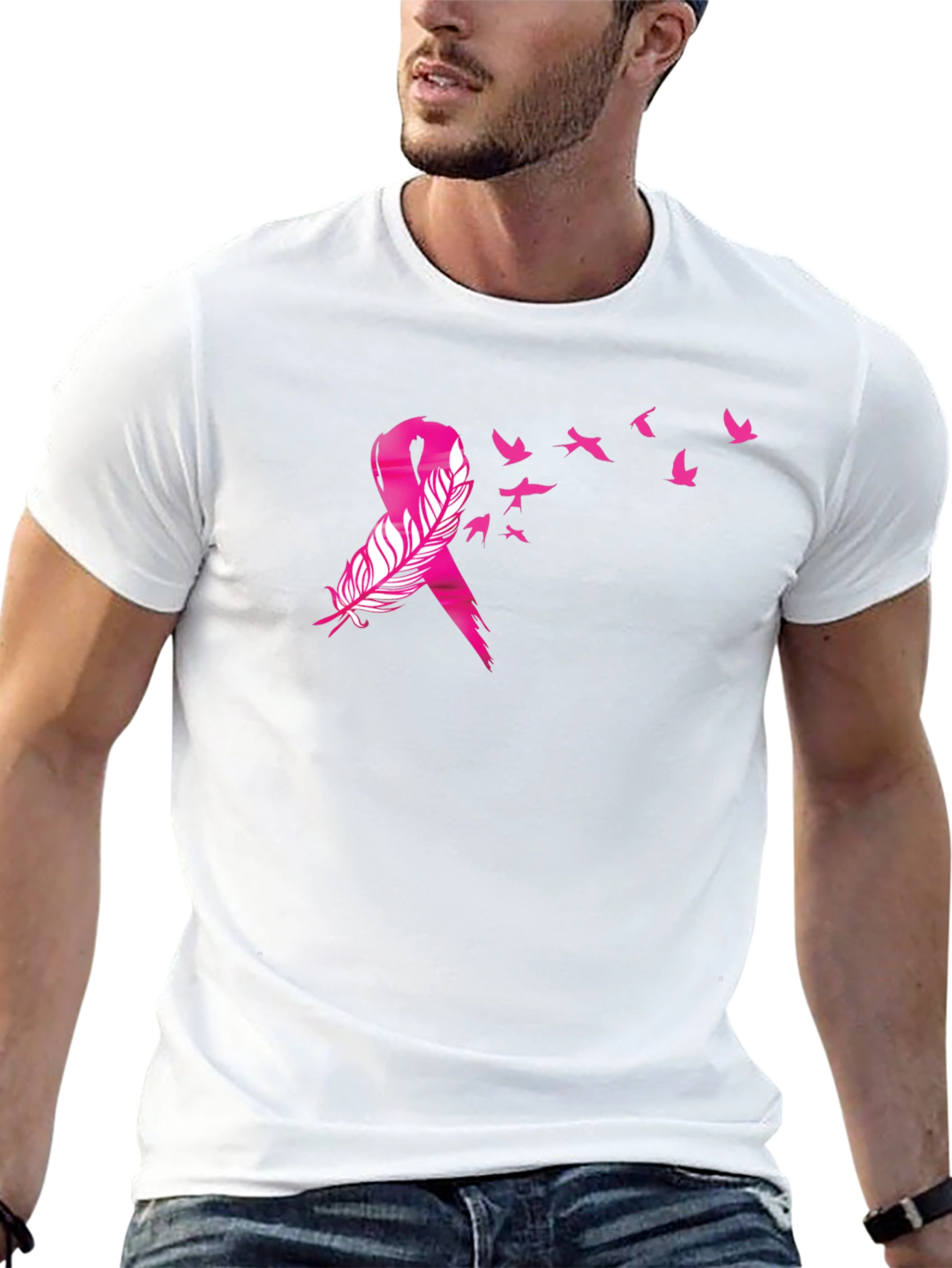 Breast Cancer Awareness Ribbon Bird T-Shirt