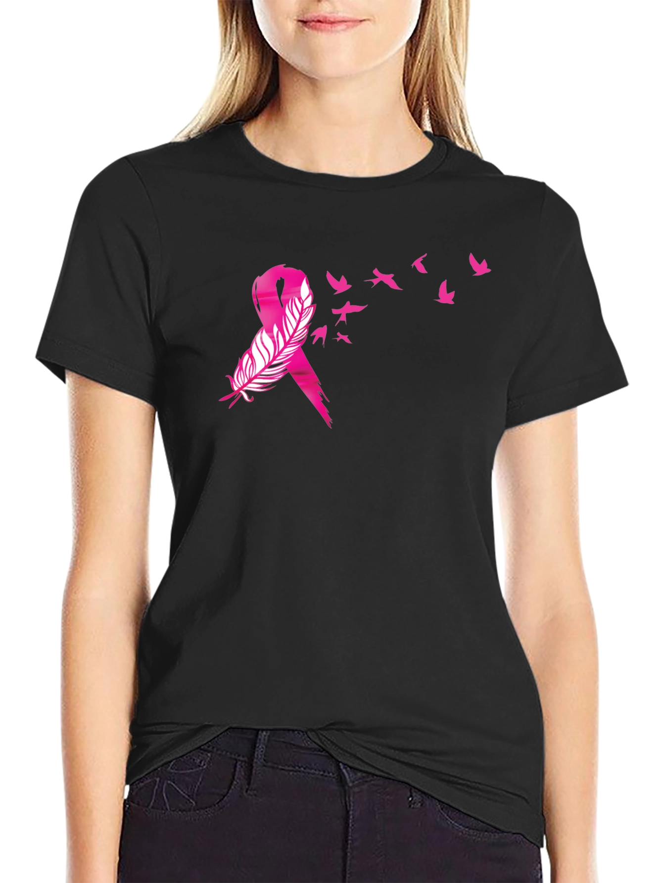 Breast Cancer Awareness Ribbon Bird T-Shirt