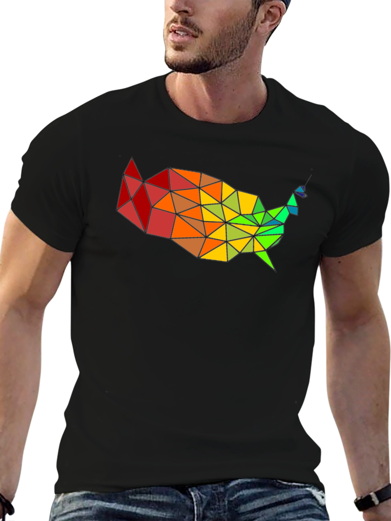 Geometric USA Map T-Shirt - Modern Design