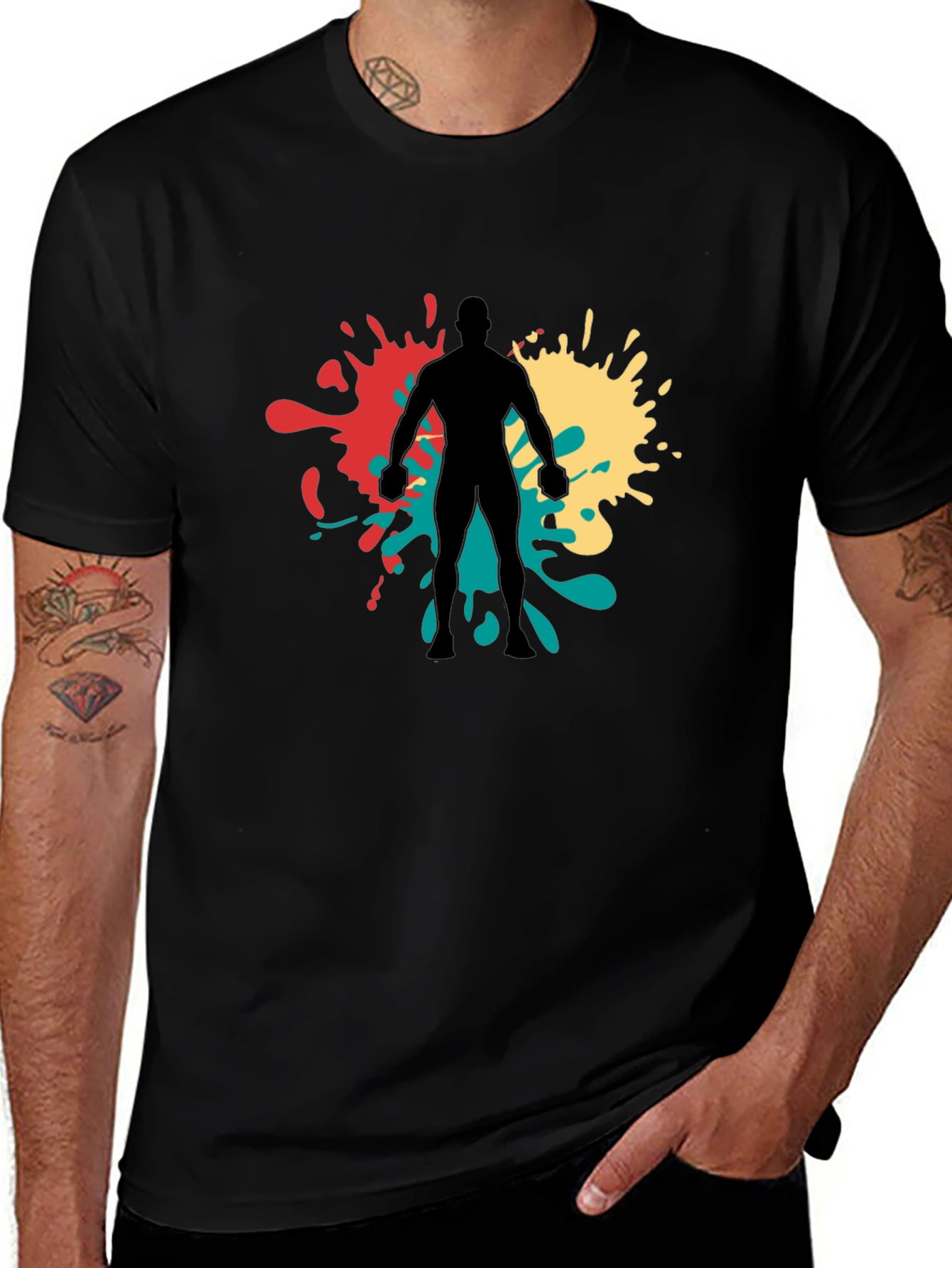 Abstract Ink Splatter Graphic Tee